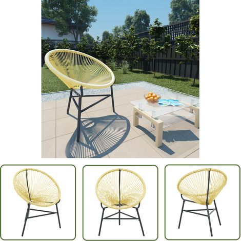 The Living Store Chaise de jardin Acapulco Résine tressée Beige - Chaise De Jardin - Fauteuil De Jardin - Mobilier De Jardin - Chaise Acapulco - Chaise Lounge (1/5)
