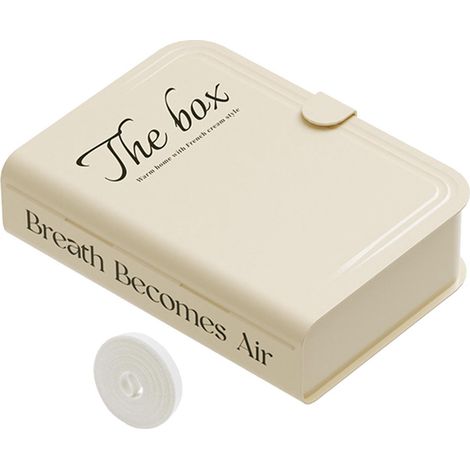 Kreative Aufbewahrungsbox für Kabel und Kopfhörer – Buchförmiger Schreibtisch-Organizer aus Kunststoff – Weiß und Creme – Wohnaccessoires (1/5)