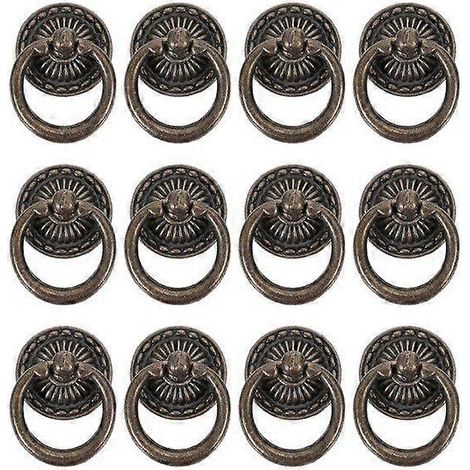 Boutons de meubles en bronze - Alliage de zinc durable, installation facile, lot de 12 pour tiroirs, placards et décoration intérieure (1/2)