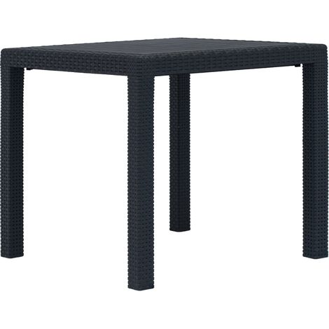 Garden Table Anthracite 79x79x72 cm Plastic Rattan Look vidaXL