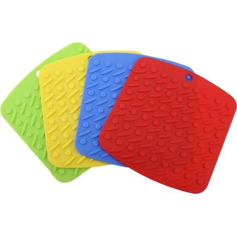 Juego de 4 piezas: guantes de silicona para horno, agarraderas, placas calefactoras antideslizantes y pelador de ajos. (1/5)