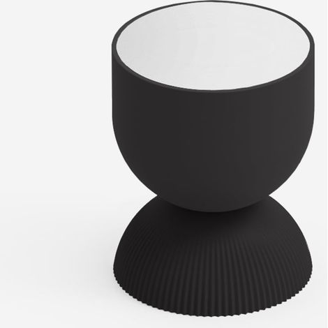 Tavolino da salotto design moderno in polietilene piano bianco Illo - Nero (1/3)