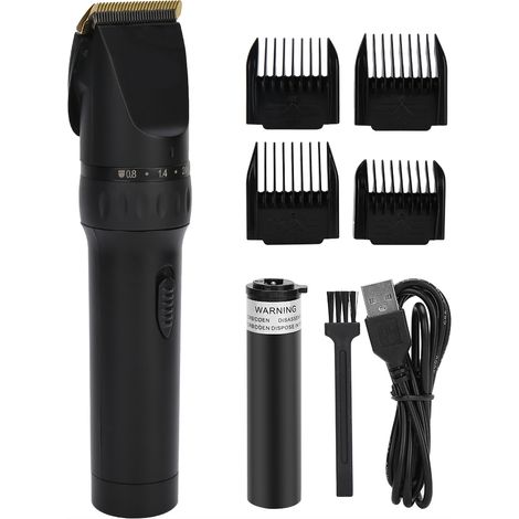 Tondeuse à cheveux électrique professionnelle pour homme, coupe-cheveux et barbe, machine à tondre pour salon de coiffure, lot de 2 accessoires (1/5)
