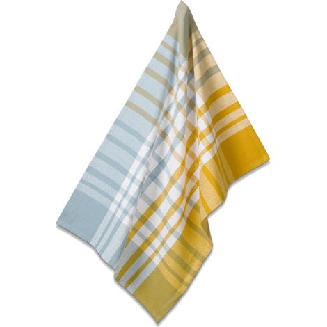 Strofinaccio da cucina, 100% cotone, 70 x 50 cm, giallo e blu, a quadri / Kela