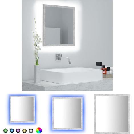 The Living Store LED-Badspiegel Betongrau 40x8,5x37 cm Acryl - Badezimmerwaschtische (1/5)