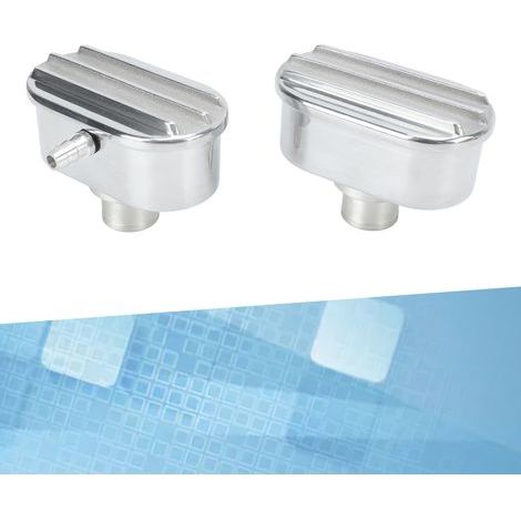 Kit de couvercle de soupape en aluminium avec aérateur PCV poli à ailettes ovale 6100FP pour remplacement (1/5)