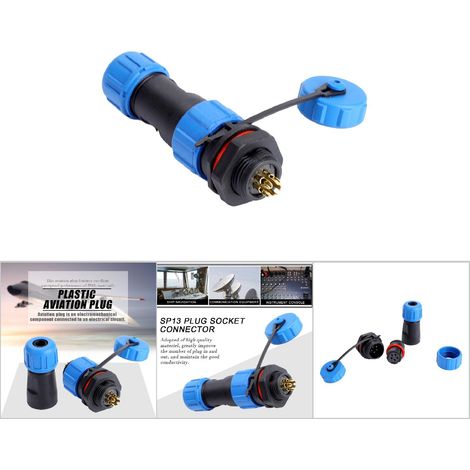 Connecteur étanche SP13 5 broches IP67 prise et fiche en plastique pour câblage extérieur (1/5)
