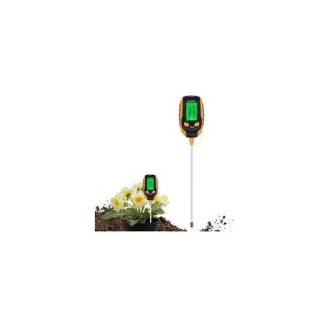 Medidor de pH del suelo 4 en 1, medidor digital de humedad del suelo, termómetro para plantas, higrómetro para plantas en maceta, jardines y césped. (1/4)