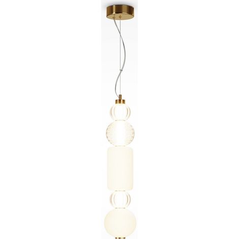 Sospensione Contemporanea Collar Metallo Oro Paralume Vetro Oro 35W (1/5)