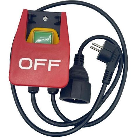 Interrupteur marche/arrêt monophasé 220 V, interrupteur de sécurité, interrupteur zéro tension avec prise, interrupteur d'arrêt d'urgence (prise UE) (1/5)