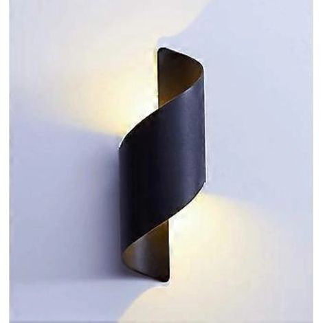 Applique murale LED moderne 10 W avec boîtier en aluminium étanche IP65, éclairage vers le haut/vers le bas, lumière blanc chaud 3000 K pour une utilisation intérieure/extérieure