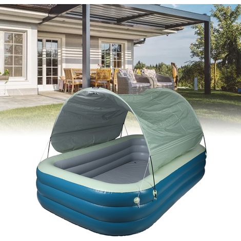 Piscine Gonflable Série Familiale Avec Toit Protégé - 2.6m Couleur Verte PVC - Pour Adultes Et Enfants - Jardins, Résidences (1/4)