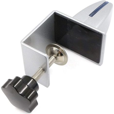 Pince à Verre Supports étagère - Clip de Fixation Réglable Support Robuste en Alliage d'aluminium - Accessoires de Bureau - Bureau maximum: 15-45 mm, 1 pièce, argent (1/5)