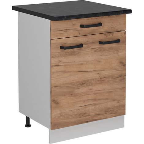 Mobiletto base per cucina R-Line, Quercia dorata, 60 cm PL Antracite, Vicco (1/5)