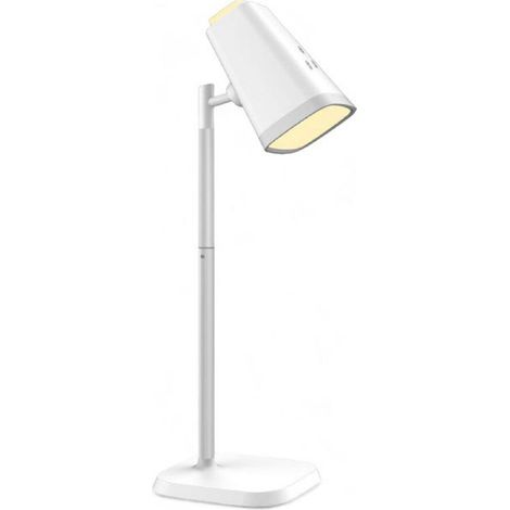 Lampe 2 En 1 Bureau Rechargeable Led Applique 6w Touch Dimmable Cct B-1008       Blanc