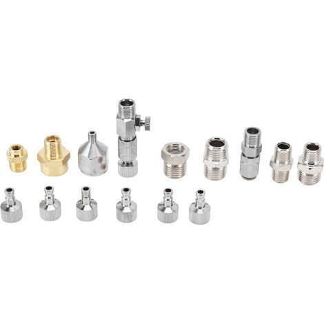 Kit d'adaptateurs pour aérographe, 15 pièces, en acier inoxydable, raccords à déconnexion rapide, Kit de connecteurs (1/5)