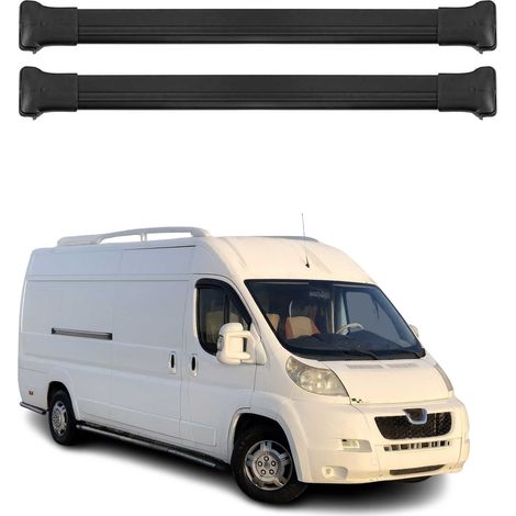 OMAC Aluminium Dachträger Querträger für Peugeot Boxer 2006-2026 – Max. 75 kg – 2 Stangen Schwarz (1/5)