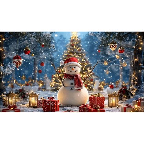 Bannière Décorative Pour Porte De Garage De Noël 4 m x 1.8 m Décoration Toile de pour Photos de Noël Pour Porte De Garage Fête Véranda Jardin Mur Maison (1/5)