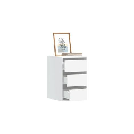 Commode d'angle blanc 40x41x58 bois d'ingénierie (1/5)