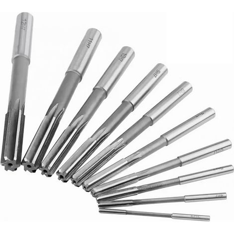 Alésoir Cylindrique H7 En Acier Rapide - Pour Perceuse Et Fraiseuse - Traitement De Moules Et Loisirs - Set De 10 Pièces (1/5)