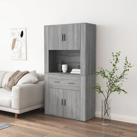 Buffet Commode Armoire Luxueux, pour Salon Chambre Entrée Cuisine, Sonoma gris Bois d'ingénierie OIB8713E (1/5)