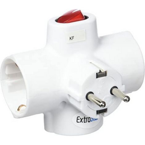 fiche triple Interrupteur lumineux, blanc, 0.48 cm