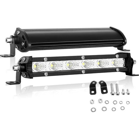 13 Pouces 60W Flood Ultra Slim Rangée Unique LED Barre de lumière Faisceau de Point avec Support de Montage pour Tout-Terrain Ranger ATV UTV SUV (1/5)
