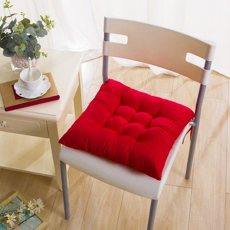 Coussin De Siege Carré - Tissu Velours Doux - Pour Chaise De Salle À Manger Bureau Extérieur Patio - 2 Pièces (1/3)