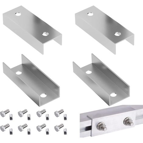 Connecteurs de rail pour panneaux solaires, 4 pièces, pour profilé 40x40mm Aluminium résistant à la corrosion pour montage photovoltaïque. (1/5)