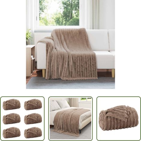 Couverture pour canapé - Couvertures à jeter 6 pcs Camel 200 x 150 cm Toison (1/5)