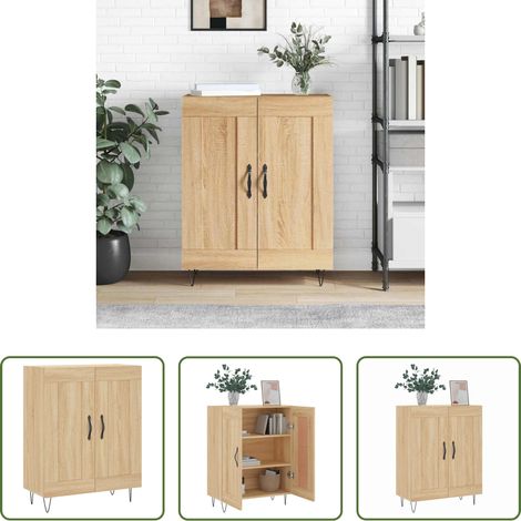 Buffet moderne -  Buffet Chêne sonoma 69,5 x 34 x 90 cm Bois d'ingénierie et fer (1/5)