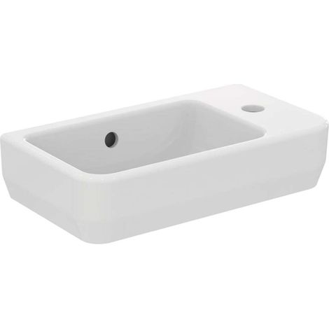 Ideal Standard i.Life S - Lavamanos 45x25 cm, con rebosadero, orificio para grifo a la derecha, blanco T458601 (1/5)