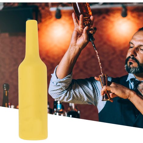 barman, flacon souple, flair barman en silicone, lancer de bouteille, jaune (1/5)