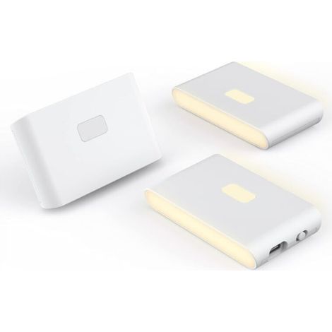 Rechargeable night lights with motion sensor and dusk-to-dawn function, warm and soft white stair lighting, set of 3 (1/5)