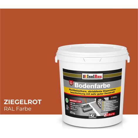 Pintura vial IsolBau para hormigón, color rojo ladrillo, 25 kg (1/5)