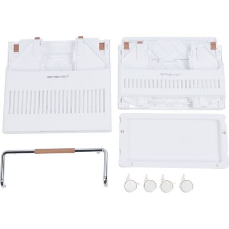 Chariot de rangement roulant multifonctionnel, panier à linge pliable à 4 roues pour salle de bain, buanderie, salon, cuisine, 2 niveaux (1/5)