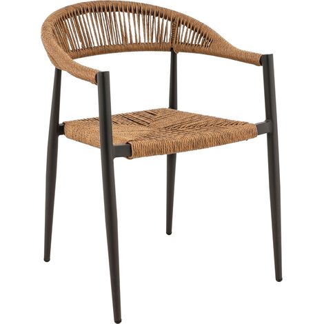 Fauteuil de restaurant empilable pour terrasse en rotin tressé Armisty
