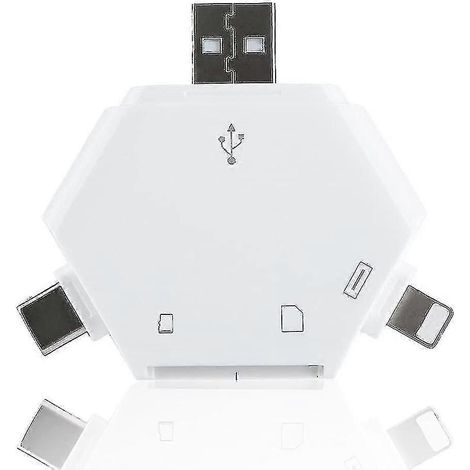 Lecteur de cartes SD, lecteur de cartes OTG 5 en 1, lecteur de cartes mémoire portable (1/4)