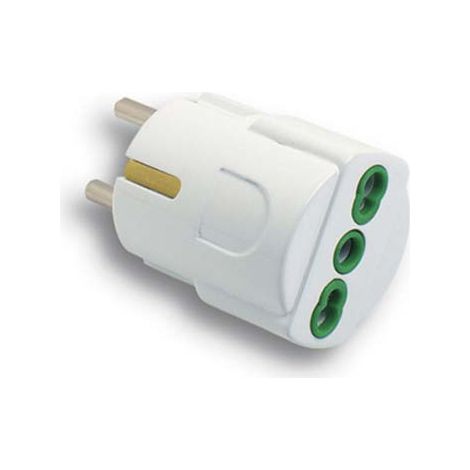ADATTATORE SCHUKO-16A BIPASSO FME - BIANCO 2P+T- 5 pezzi