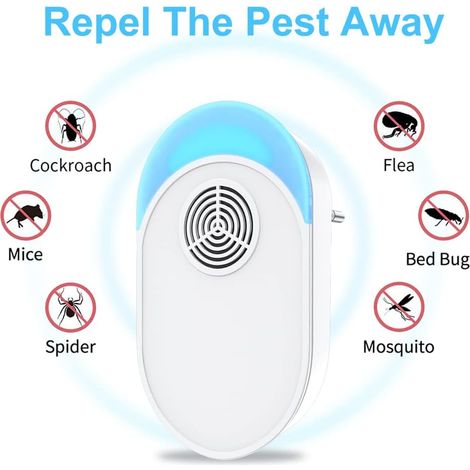 Spina repellente per zanzare ad ultrasuoni, mosche per mouse ad ultrasuoni 2 confezioni, efficace dispositivo repellente per topi per respingere ratti, ragni, zanzare, topi, scarafaggi (1/5)