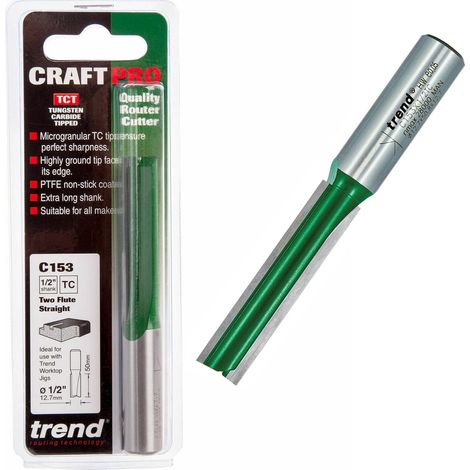 C153 X 1/2 Tct Two Flute Cutter Worktop 12.7Mm X 50Mm