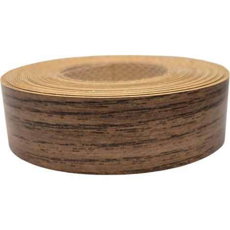 1x Bande de Chant Thermocollant 21mm x 5m Epaisseur 0,50mm Mélaminé Facile à Appliquer Bricolage Étagère Meuble Panneau Bois Durable, Noyer Caramel (1/3)