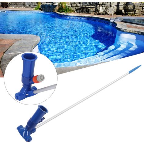Tragbarer Jet-Poolreiniger mit 5-teiligem Aluminiumschaft und Filterbeutel, für Aufstellpools, Whirlpools, Hot Tubs, Teiche und Springbrunnen. Europäisches blaues Modell. (1/5)