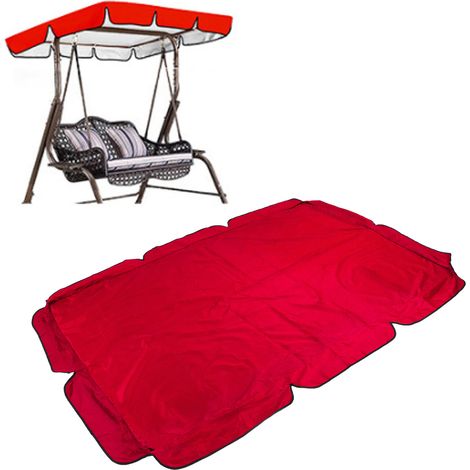 Toile de rechange pour balancelle, en tissu Oxford argenté imperméable, rouge, pour jardin ou balcon. (1/5)
