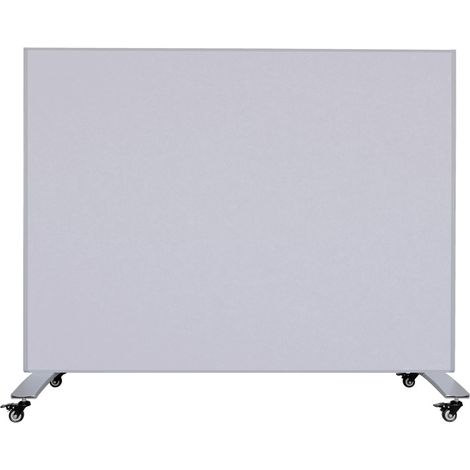 Cloison mobile - Panneau acoustique / tableau blanc - 160x120 cm - Gris clair / Blanc