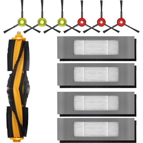 Accessori rotazionali per Ecovacs Ozmo 950 920 N8 Pro N8 Pro+ T8 T8+ T8 AIVI T8 Max T9 T9+ (1 spazzola principale, 4 filtri (spugna + filtro), 6 spazzole laterali) (1/5)