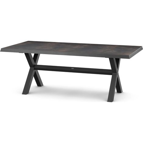 Siena Garden Sincro Dining Tisch – 200 x 100 cm, Aluminium (matt anthrazit) & HPL Titan (1/4)
