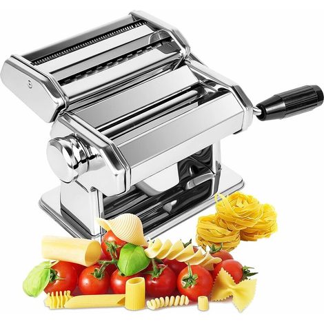 Manual Fresh Pasta Machine, 7 Scales, 403 Stainless Steel for Tagliolini Fettucine Lasagna Ravioli Spaghetti (7 Scales)