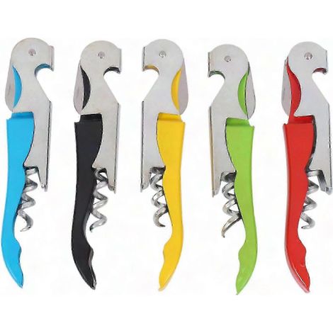 Set mit 5 professionellen Sommelier-Korkenziehern mit Folienschneider und Flaschenöffner – Robuster Flaschenöffner aus Metall, ideal für Restaurants und den privaten Gebrauch (1/5)