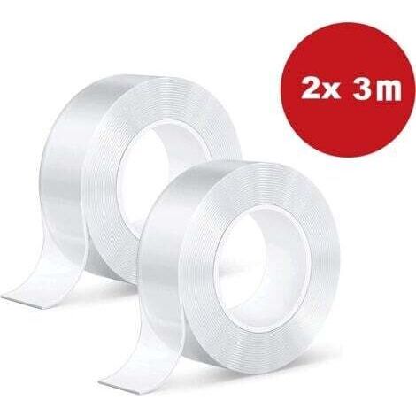 Nano Tape – Arbeitsfläche – 2 x 3 Meter lang – 3 cm breit – Extra starkes doppelseitiges Klebeband – Wasserfest – Wiederverwendbar